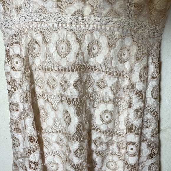 Free People Just Like Honey Beige Lace Dress Size 2 - Picture 9 of 11